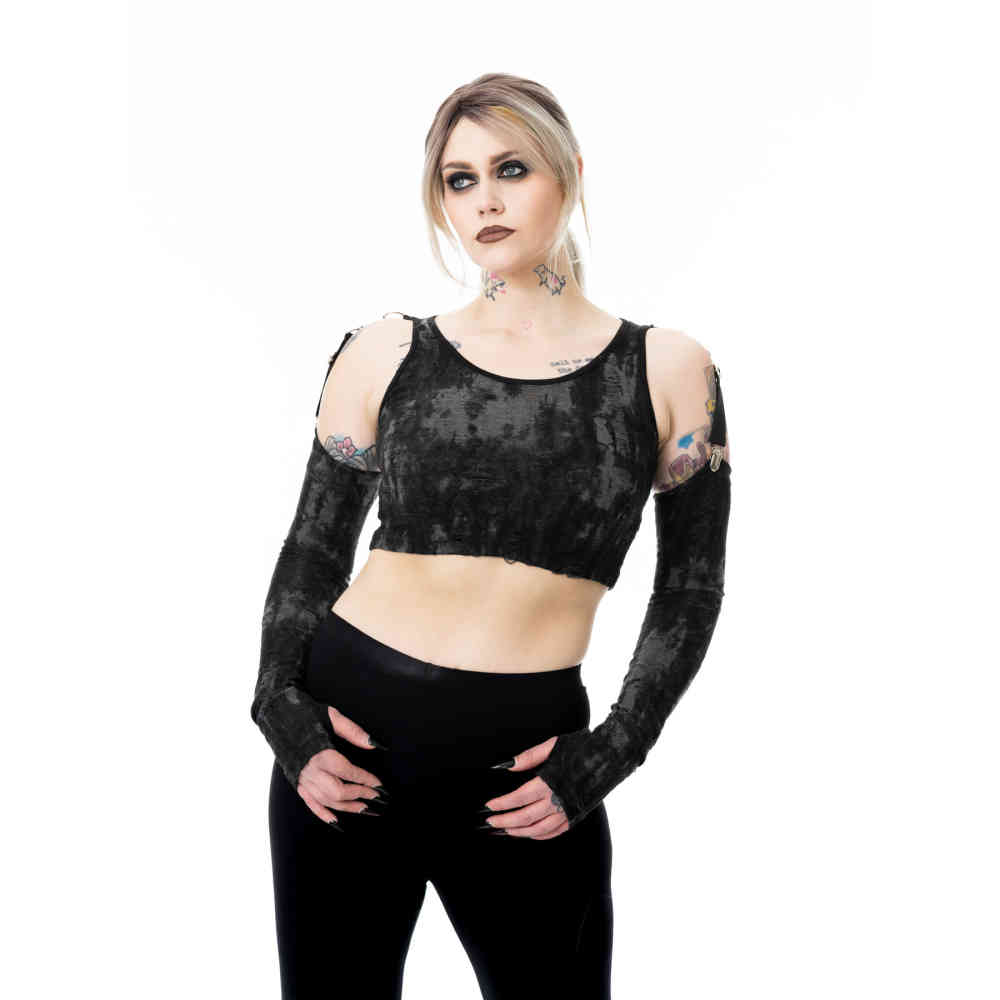 Heartless - Signe Crop top - Noir/Gris